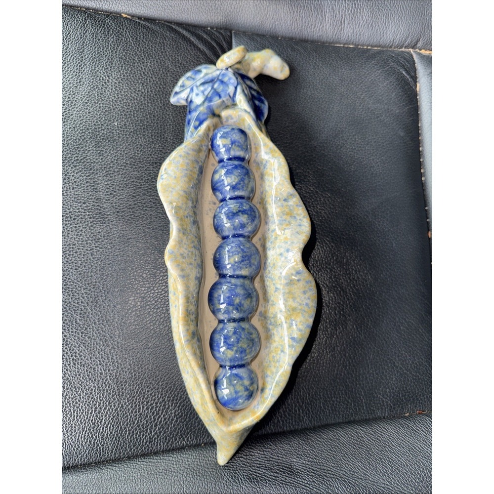 Handmade Ceramic High-quality Realistic Peas In Pod Wall Hang Decor 12"‎